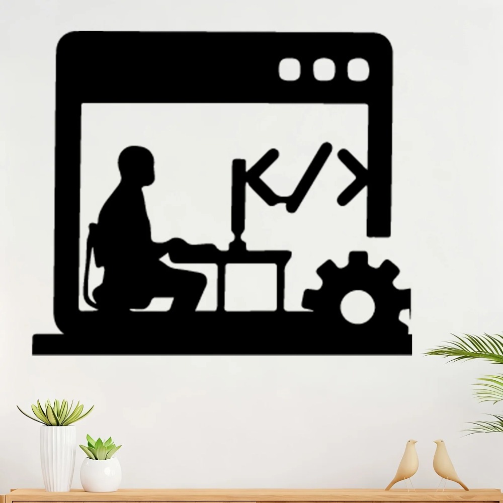 Seni Dinding Logam Modern Code - Tech Office Wall ulasan dan harga