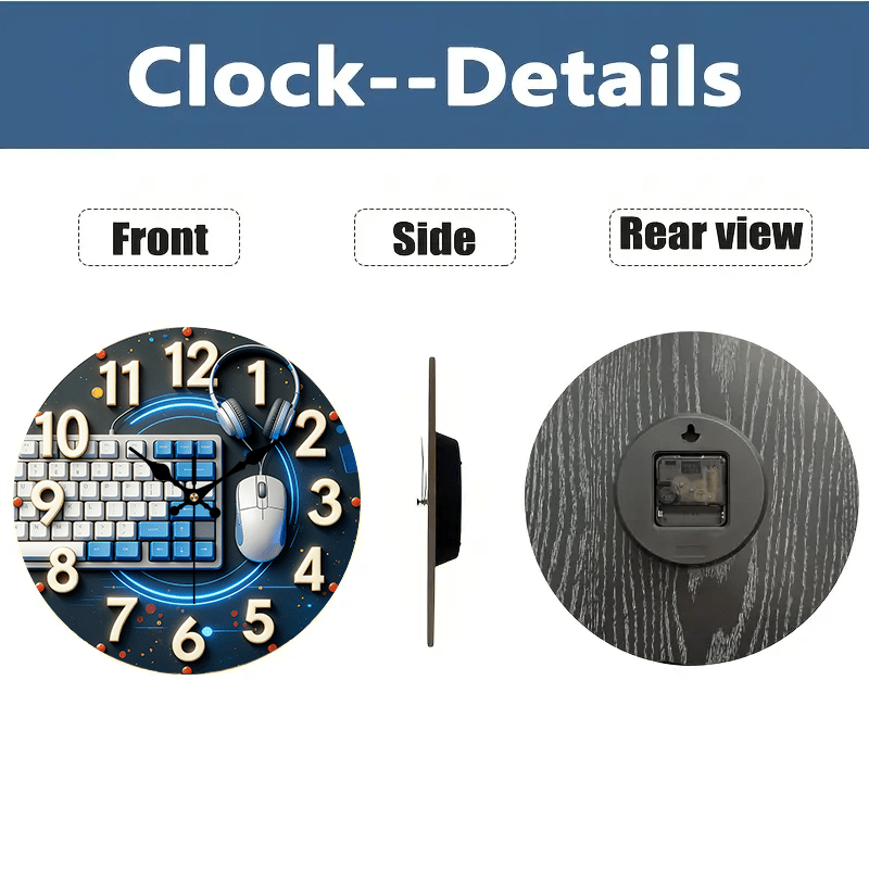Jam Dinding Kayu Bergaya Tekno - Tech Office Wall ulasan dan harga