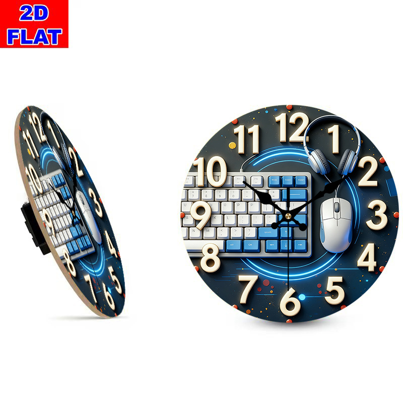 Jam Dinding Kayu Bergaya Tekno - Tech Office Wall ulasan dan harga